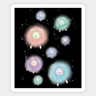 Children's Illustration Sheep in Galaxy Space - Colour Variant 1 Magnet